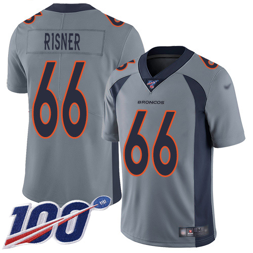 Men Denver Broncos #66 Dalton Risner Limited Silver Inverted Legend 100th Season Football NFL Jersey->denver broncos->NFL Jersey